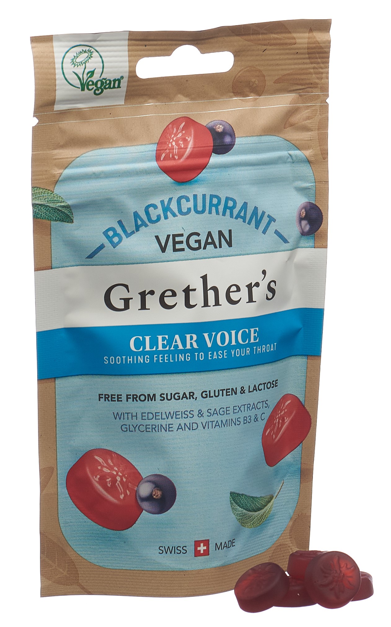 GRETHERS Clear Voice Blackcur Past vegan Btl 45 g