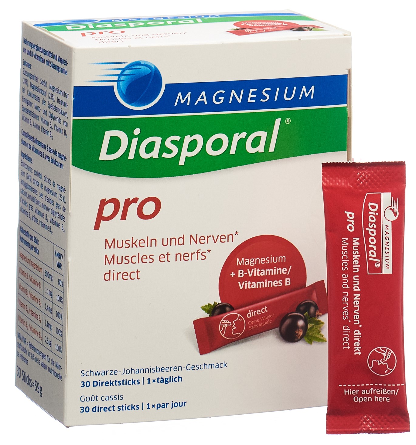 MAGNESIUM DIASPORAL Pro M+N Direct Sticks 30 Stk