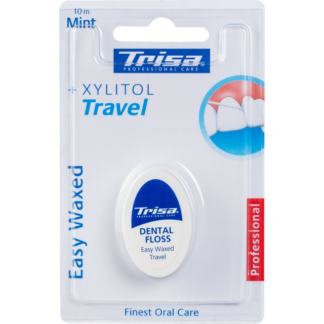 TRISA Easy Waxed Travel 10m mint Xylitol