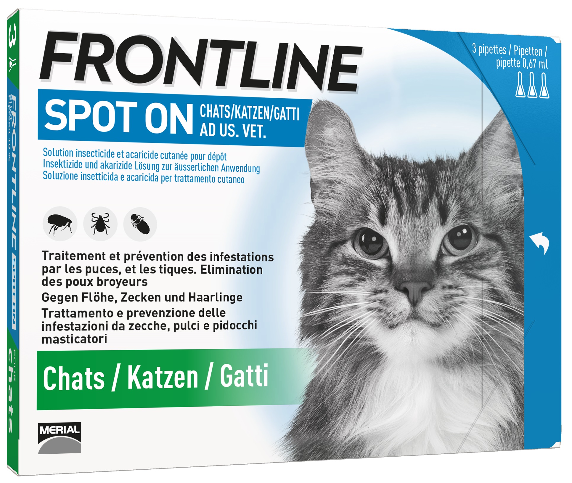 FRONTLINE Spot On Katze Liste D 3 x 0.5 ml