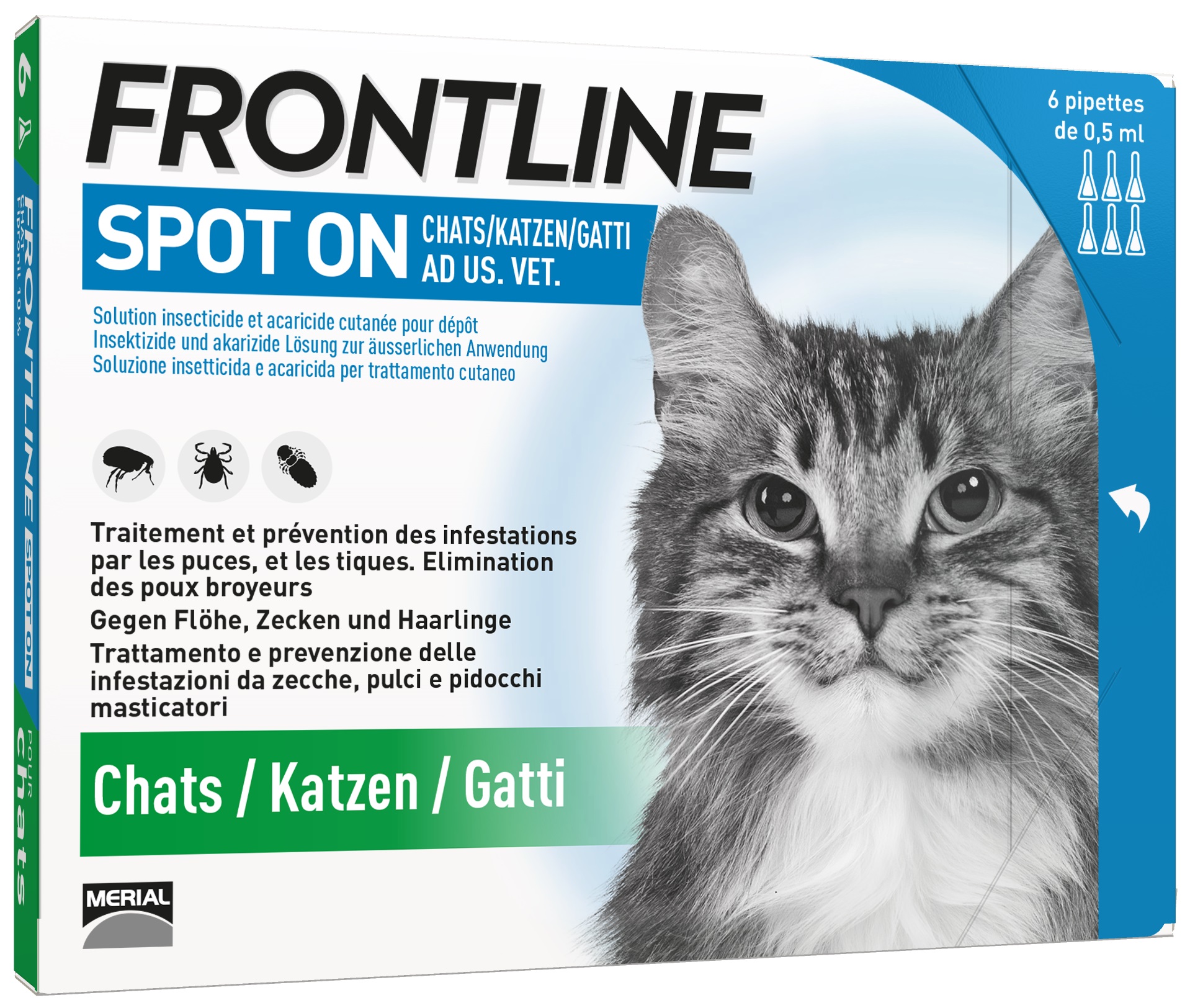 FRONTLINE Spot On Katze Liste D 6 x 0.5 ml