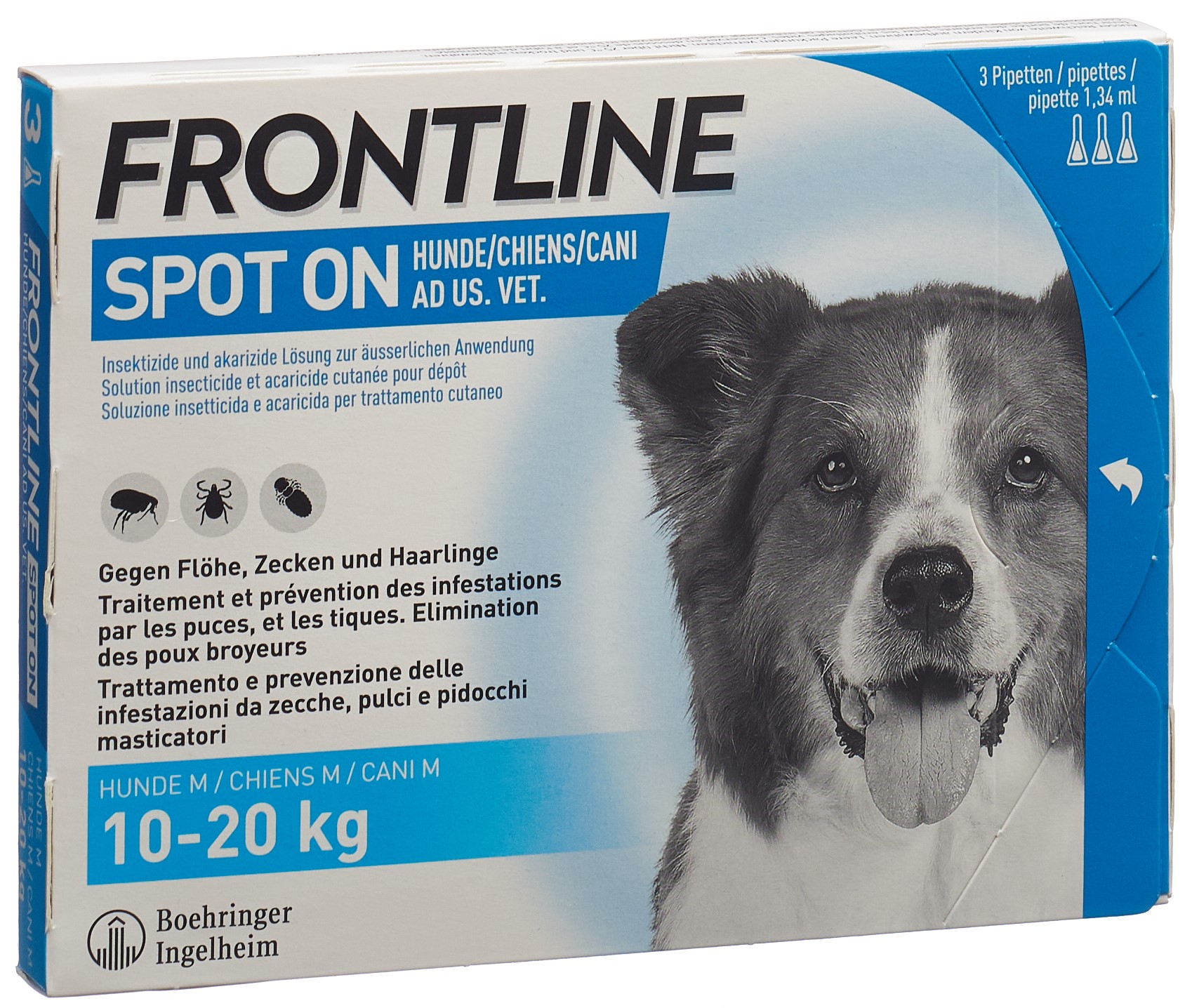 FRONTLINE Spot On Hund M Liste D 3 x 1.34 ml