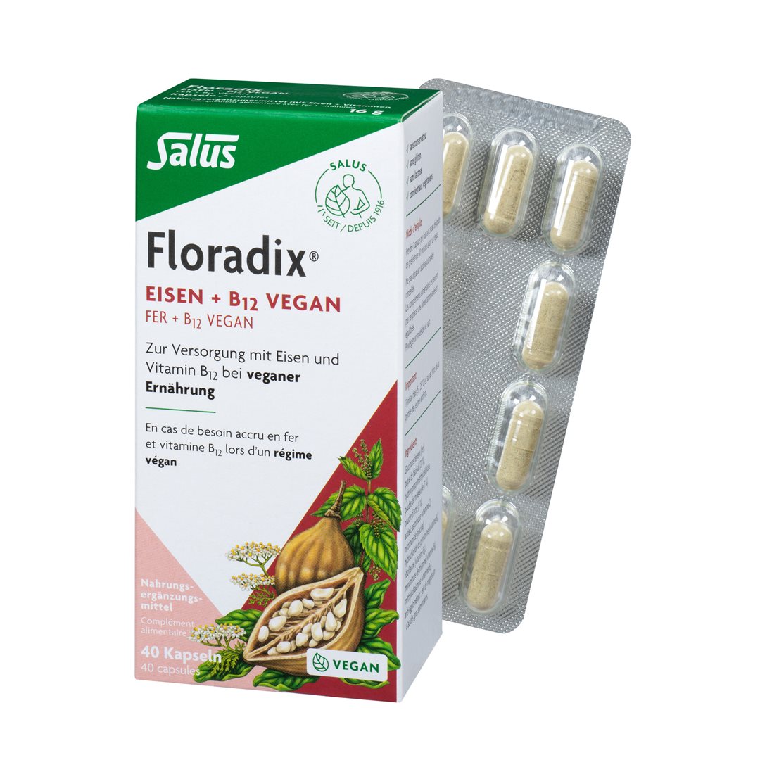 FLORADIX VEGAN Eisen + Vitamin B12 Kaps 40 Stk