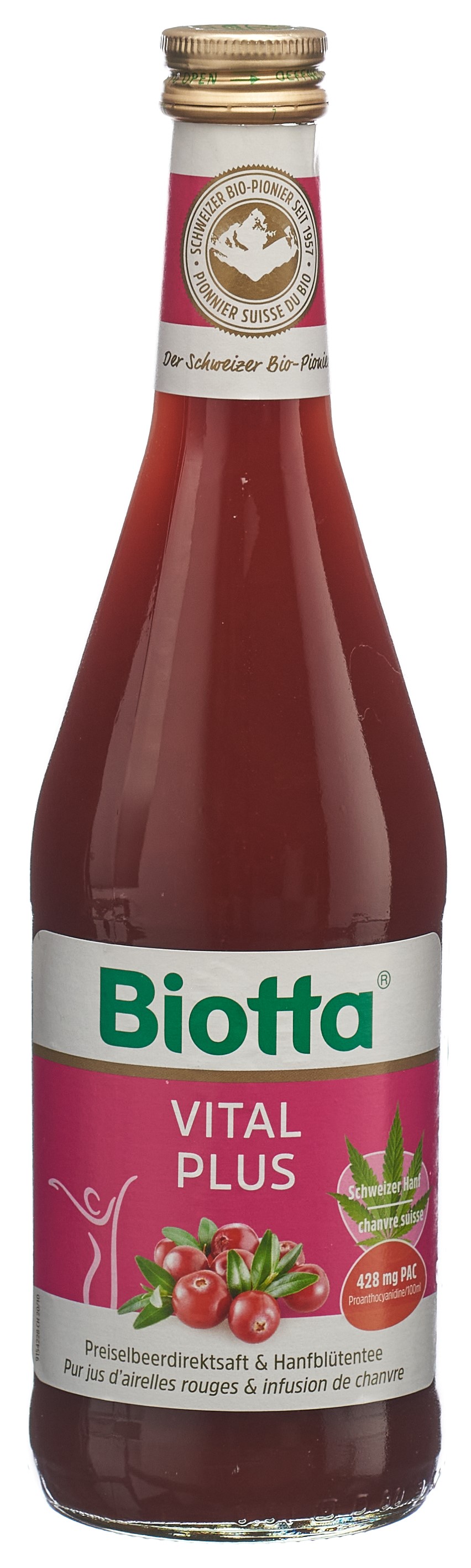 BIOTTA Vital Plus Preiselbeere & Hanf 5 dl